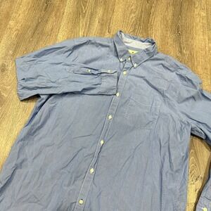 American Eagle Shirt Mens XL Blue White Micro Stripe Button Down Shirt Shirt